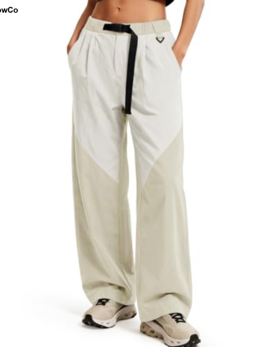 Wide Leg Cargo Pants High Waist Belted Hiking Utility Pants
